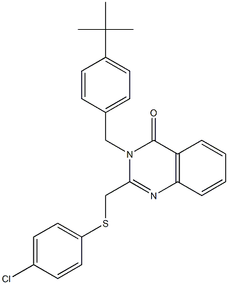 3-[4-(tert-butyl)benzyl]-2-{[(4-chlorophenyl)sulfanyl]methyl}-4(3H)-quinazolinone 구조식 이미지