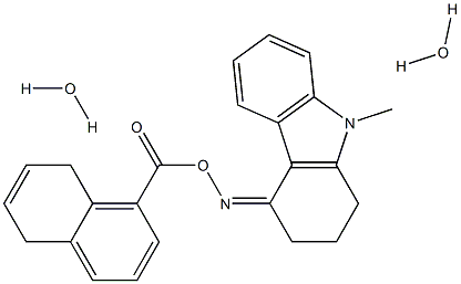 4-{[(5,8-dihydronaphthalen-1-ylcarbonyl)oxy]imino}-9-methyl-2,3,4,9-tetrahydro-1H-carbazole dihydrate Structure