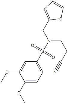 N1-(2-cyanoethyl)-N1-(2-furylmethyl)-3,4-dimethoxybenzene-1-sulfonamide Structure