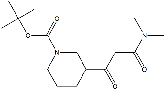 3-(2-DIMETHYLCARBAMOYL-ACETYL)-PIPERIDINE-1-CARBOXYLIC ACID TERT-BUTYL ESTER 구조식 이미지