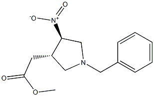 methyl 2-((3S,4R)-1-benzyl-4-nitropyrrolidin-3-yl)acetate Structure