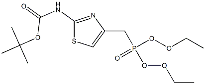tert-butyl 4-((diethoxyphosphoryl)methyl)thiazol-2-ylcarbamate 구조식 이미지