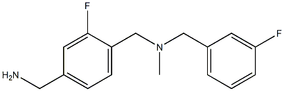 [3-fluoro-4-({[(3-fluorophenyl)methyl](methyl)amino}methyl)phenyl]methanamine Structure