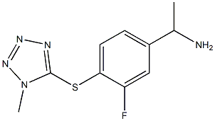 1-{3-fluoro-4-[(1-methyl-1H-1,2,3,4-tetrazol-5-yl)sulfanyl]phenyl}ethan-1-amine 구조식 이미지