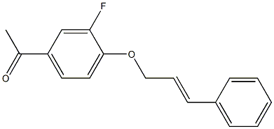 1-{3-fluoro-4-[(3-phenylprop-2-en-1-yl)oxy]phenyl}ethan-1-one 구조식 이미지