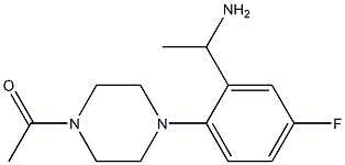 1-{4-[2-(1-aminoethyl)-4-fluorophenyl]piperazin-1-yl}ethan-1-one 구조식 이미지