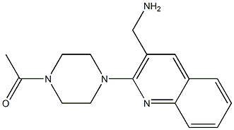 1-{4-[3-(aminomethyl)quinolin-2-yl]piperazin-1-yl}ethan-1-one 구조식 이미지