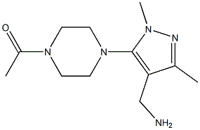 1-{4-[4-(aminomethyl)-1,3-dimethyl-1H-pyrazol-5-yl]piperazin-1-yl}ethan-1-one Structure