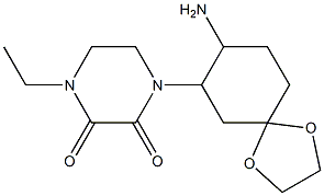 1-{8-amino-1,4-dioxaspiro[4.5]decan-7-yl}-4-ethylpiperazine-2,3-dione Structure