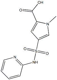 1-methyl-4-(pyridin-2-ylsulfamoyl)-1H-pyrrole-2-carboxylic acid Structure