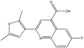 2-(2,5-dimethylfuran-3-yl)-6-fluoroquinoline-4-carboxylic acid 구조식 이미지