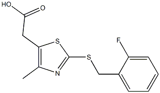 2-(2-{[(2-fluorophenyl)methyl]sulfanyl}-4-methyl-1,3-thiazol-5-yl)acetic acid 구조식 이미지