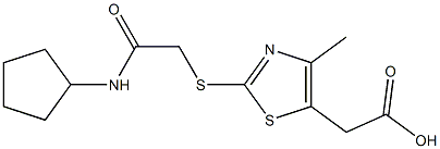 2-(2-{[(cyclopentylcarbamoyl)methyl]sulfanyl}-4-methyl-1,3-thiazol-5-yl)acetic acid Structure