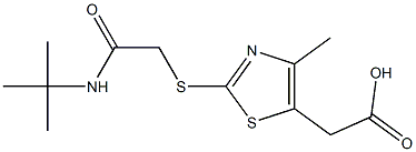 2-(2-{[(tert-butylcarbamoyl)methyl]sulfanyl}-4-methyl-1,3-thiazol-5-yl)acetic acid 구조식 이미지