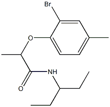 2-(2-bromo-4-methylphenoxy)-N-(pentan-3-yl)propanamide 구조식 이미지