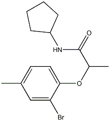 2-(2-bromo-4-methylphenoxy)-N-cyclopentylpropanamide Structure