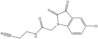 2-(5-chloro-2,3-dioxo-2,3-dihydro-1H-indol-1-yl)-N-(2-cyanoethyl)acetamide 구조식 이미지