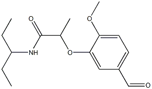 2-(5-formyl-2-methoxyphenoxy)-N-(pentan-3-yl)propanamide 구조식 이미지