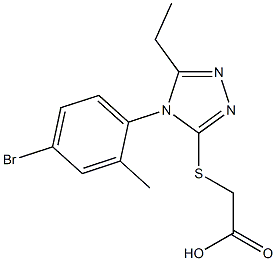 2-{[4-(4-bromo-2-methylphenyl)-5-ethyl-4H-1,2,4-triazol-3-yl]sulfanyl}acetic acid 구조식 이미지