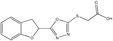 2-{[5-(2,3-dihydro-1-benzofuran-2-yl)-1,3,4-oxadiazol-2-yl]sulfanyl}acetic acid 구조식 이미지