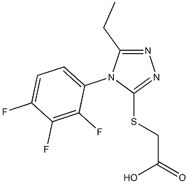 2-{[5-ethyl-4-(2,3,4-trifluorophenyl)-4H-1,2,4-triazol-3-yl]sulfanyl}acetic acid 구조식 이미지