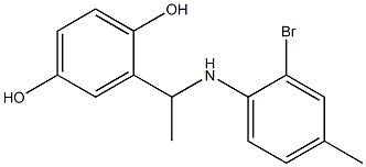 2-{1-[(2-bromo-4-methylphenyl)amino]ethyl}benzene-1,4-diol Structure