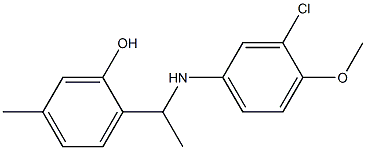 2-{1-[(3-chloro-4-methoxyphenyl)amino]ethyl}-5-methylphenol 구조식 이미지