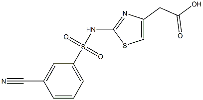 2-{2-[(3-cyanobenzene)sulfonamido]-1,3-thiazol-4-yl}acetic acid 구조식 이미지