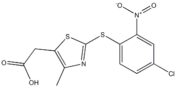 2-{2-[(4-chloro-2-nitrophenyl)sulfanyl]-4-methyl-1,3-thiazol-5-yl}acetic acid Structure