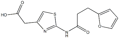 2-{2-[3-(furan-2-yl)propanamido]-1,3-thiazol-4-yl}acetic acid 구조식 이미지