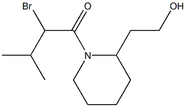 2-bromo-1-[2-(2-hydroxyethyl)piperidin-1-yl]-3-methylbutan-1-one 구조식 이미지