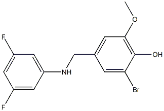 2-bromo-4-{[(3,5-difluorophenyl)amino]methyl}-6-methoxyphenol 구조식 이미지