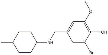 2-bromo-6-methoxy-4-{[(4-methylcyclohexyl)amino]methyl}phenol Structure