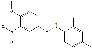 2-bromo-N-[(4-methoxy-3-nitrophenyl)methyl]-4-methylaniline 구조식 이미지