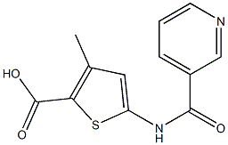 3-methyl-5-[(pyridin-3-ylcarbonyl)amino]thiophene-2-carboxylic acid Structure