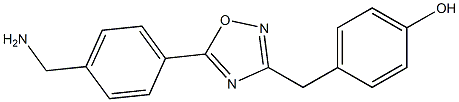 4-({5-[4-(aminomethyl)phenyl]-1,2,4-oxadiazol-3-yl}methyl)phenol Structure