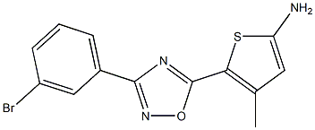 5-[3-(3-bromophenyl)-1,2,4-oxadiazol-5-yl]-4-methylthiophen-2-amine 구조식 이미지