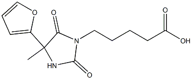 5-[4-(furan-2-yl)-4-methyl-2,5-dioxoimidazolidin-1-yl]pentanoic acid 구조식 이미지