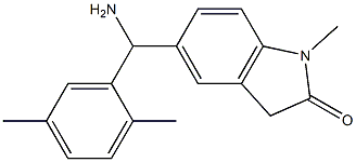 5-[amino(2,5-dimethylphenyl)methyl]-1-methyl-2,3-dihydro-1H-indol-2-one 구조식 이미지