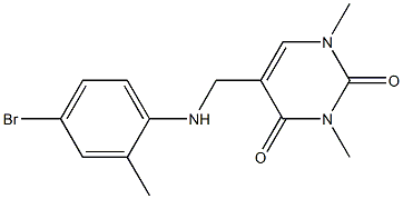 5-{[(4-bromo-2-methylphenyl)amino]methyl}-1,3-dimethyl-1,2,3,4-tetrahydropyrimidine-2,4-dione 구조식 이미지