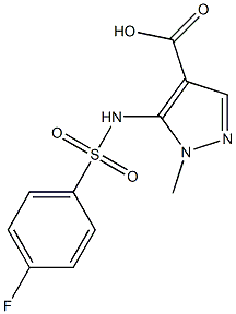 5-{[(4-fluorophenyl)sulfonyl]amino}-1-methyl-1H-pyrazole-4-carboxylic acid 구조식 이미지