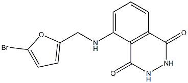 5-{[(5-bromofuran-2-yl)methyl]amino}-1,2,3,4-tetrahydrophthalazine-1,4-dione 구조식 이미지