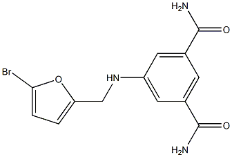 5-{[(5-bromofuran-2-yl)methyl]amino}benzene-1,3-dicarboxamide 구조식 이미지