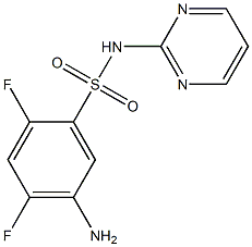 5-amino-2,4-difluoro-N-(pyrimidin-2-yl)benzene-1-sulfonamide 구조식 이미지