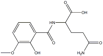 5-amino-2-[(2-hydroxy-3-methoxybenzoyl)amino]-5-oxopentanoic acid 구조식 이미지