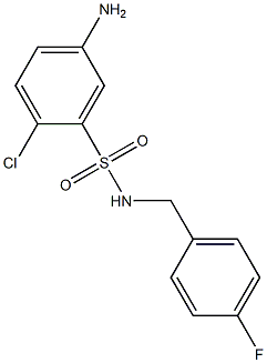 5-amino-2-chloro-N-[(4-fluorophenyl)methyl]benzene-1-sulfonamide 구조식 이미지