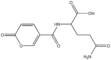 5-amino-5-oxo-2-{[(2-oxo-2H-pyran-5-yl)carbonyl]amino}pentanoic acid Structure