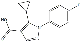 5-cyclopropyl-1-(4-fluorophenyl)-1H-pyrazole-4-carboxylic acid 구조식 이미지