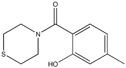 5-methyl-2-(thiomorpholin-4-ylcarbonyl)phenol Structure