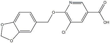6-(2H-1,3-benzodioxol-5-ylmethoxy)-5-chloropyridine-3-carboxylic acid Structure